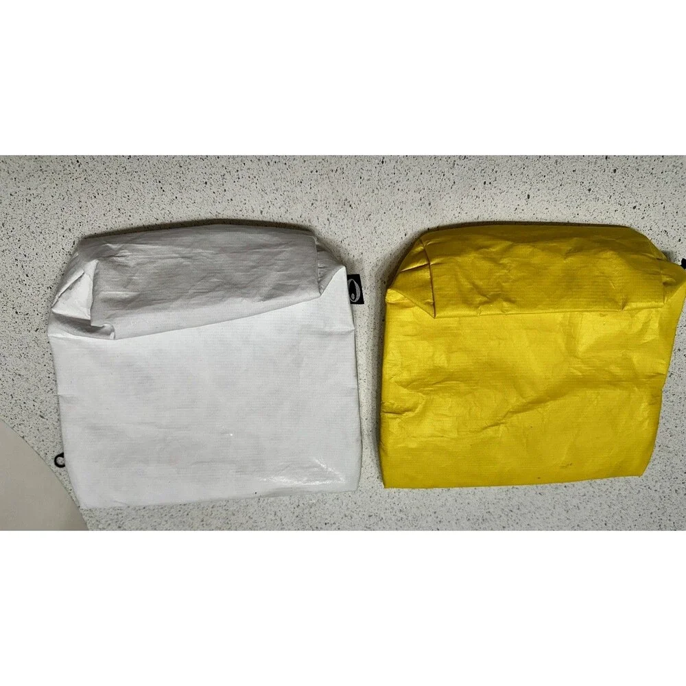 Olive Young Korea Tyvek Pouch Bundle Yellow & White K-Beauty Cosmetic Travel Bag